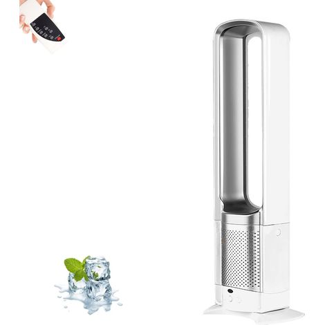Ymyny – Ventilateur silencieux sans pales – Oscillation 180° – Écran LED tactile – 3 vitesses – Compact et portable pour bureau à domicile