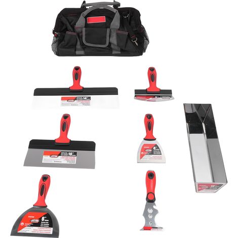 Kit outils finition placo 12in inox – Grattoir peinture avec bac enduit, maçonnerie (1/5)