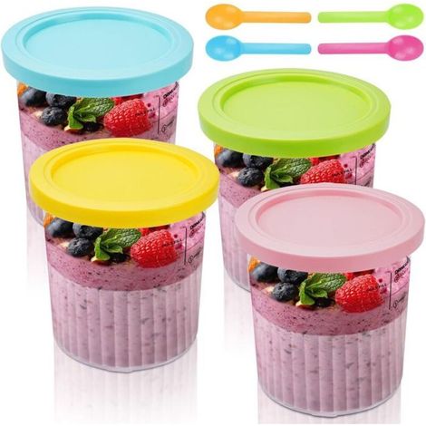 BelleRise - Lot 4 Bols Ninja Creami Deluxe NC501 NC500 - 680ml Sans BPA Lave-Vaisselle - Récipients Glace Sorbet - Accessoires Cuisine Premium (1/4)