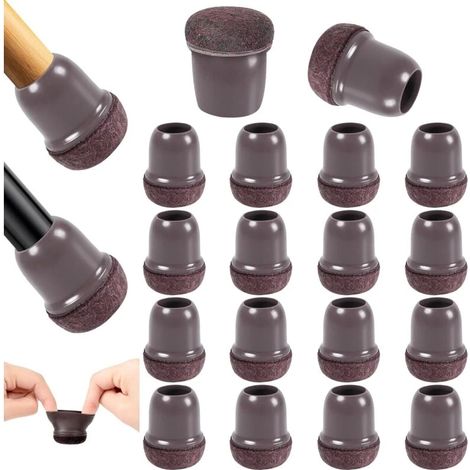 16 protections pour pieds de chaise. Protections en silicone pour pieds de chaise. Petits patins/protections pour chaises. Embouts de pieds de chaise en silicone. Pieds de chaise (1/5)