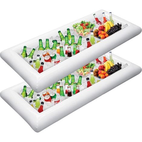 Aufblasbare Servicebars, Eiscremebuffet, Getränkehalter, Grillmöglichkeiten für drinnen und draußen, Picknickbereich, Pool, Partyzubehör, Luau-Kühlbox mit Ablassstopfen (1/5)