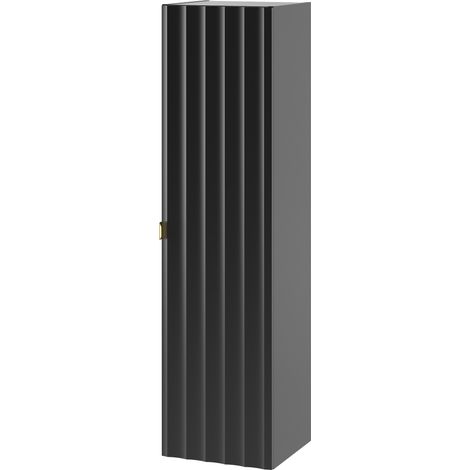 Meuble colonne de salle de bain suspendu ARCOS noir 35 x 130 cm