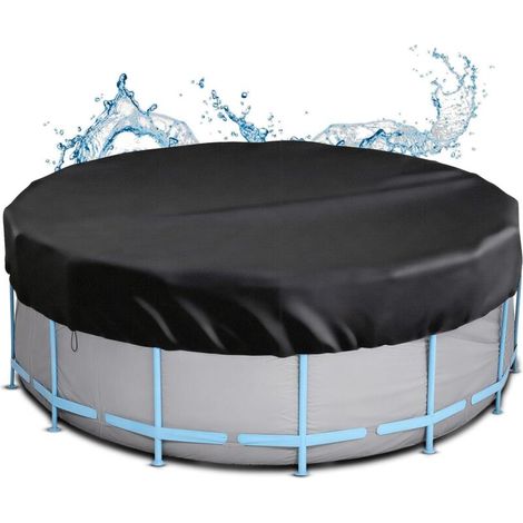 Schutzhülle für runde Schwimmbecken, Winterabdeckung, runde Plane für Sommer und Winter, aus 210D Oxford-Gewebe, UV- und reißfest, Ø 244 cm 24424420CM - (1/5)