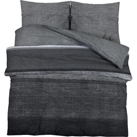 Maison Exclusive - Bettwäsche-Set Dunkelgrau 155x220 cm Baumwolle