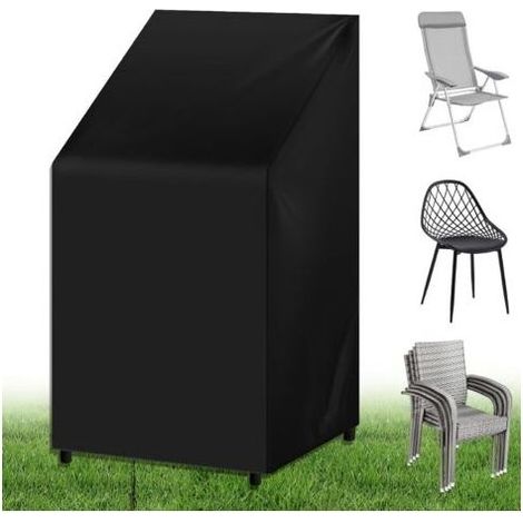 Housse Chaise Jardin,116x90x65cm Housse de Fauteuil Imperméable,Oxford 210D Housses Pour Mobilier de Jardin,Coupe Vent,Résistant à La Poussière,Aux UV,Adapté Aux Chaises Empilables (1/5)