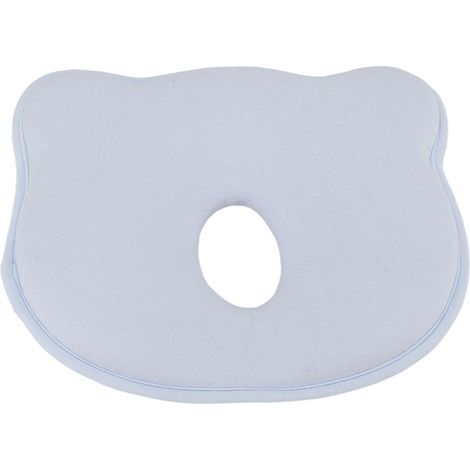 Oreiller de modelage de tête pour bébé, noyau en coton à mémoire de forme, confortable et correcteur de tête plate, oreiller d'allaitement pour nourrisson bleu (1/5)