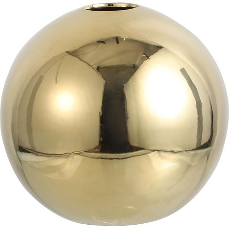 Vase en Céramique Doré Électrolytique Grand Format, Forme Sphérique Décorative pour Composition de Fleur, Vase D'exposition Délicat pour Bureau et Décoration Intérieure (1/5)