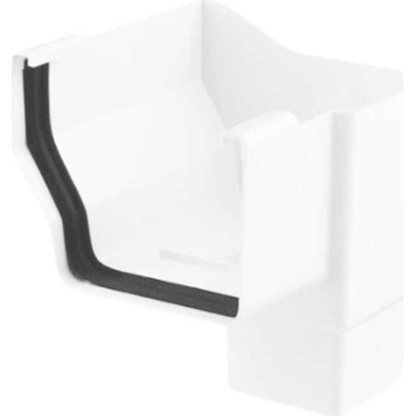 Bajada Lateral Izquierda Canalón EUME Blanca PVC - 70x70 - Ferroplast Color: Blanco