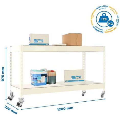 Estanteria 975x1200x750 ECOFORTE MOB. 1207/2 METAL 900 BLANCO/GALVA marca SIMONRACK (1/2)