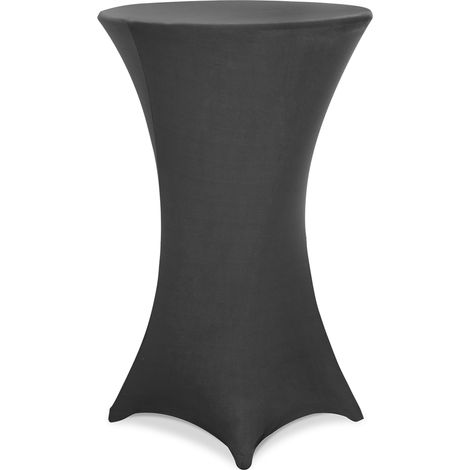 DEUBA® Housse de table de bar bistrot ronde nappe mange debout protection table de cocktail tissu stretch table haute Ø60 cm / Anthracite (1/7)