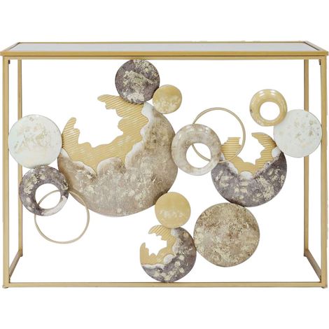 Signes Grimalt Meubles de meubles Tableau avec mobilier auxiliaire doré abstrait 38x108x80cm 28856