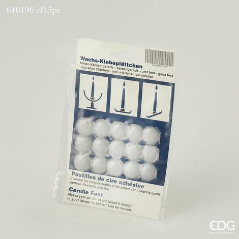 EDG Enzo De Gasperi Cera Adesiva per Candele Cf 15 Pz  Bianco