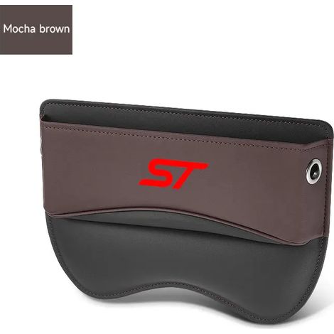 Boîte de rangement en cuir marron pour siège auto, avec poches de remplissage, compatible avec Ford Focus ST, Mondeo, Fiesta, Kuga, Escape, Explorer, Fusion et Edge. (1/5)