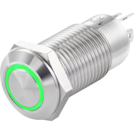 TRU COMPONENTS TC-7494676 TC-GQ12-CH-10ZE/J/G/12V/S Pulsante 36 V/DC 1 A 1 x Off / On Permanente Verde IP40 1 pz. (1/3)