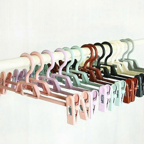 Lot de 16 cintres antidérapants avec pinces pour pantalons et jupes (1/5)