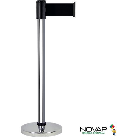 Poteau alu chromé à sangle Noir 3m x 100mm - 2700061