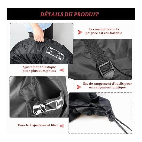 Housse de Protection Pneu 18-22" Roue Secours Housses Pneus Auto (diamètre 80 cm) (1/3)