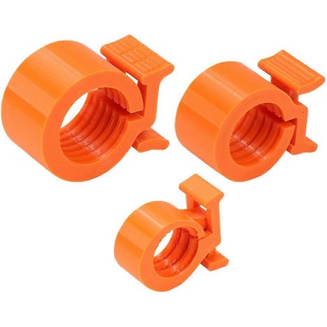 Mini colliers de serrage filetés pour haltères, fixations à visser en plastique pour barres de musculation à domicile, orange (1/5)