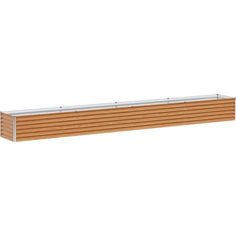 Fioriera rialzata industriale in stile contemporaneo 390 x 50 x 36 cm in acciaio zincato marrone chiaro 020059033
