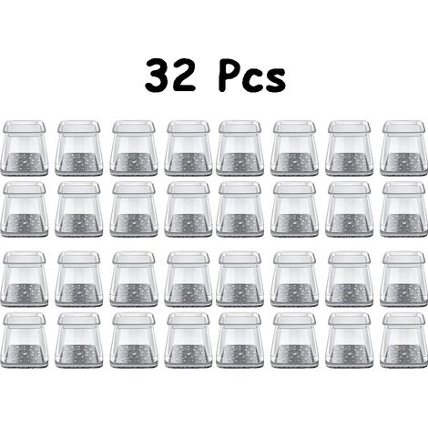 Protecteurs de pieds de chaise, réduction du bruit, protection du sol, Transparent-a, S, 32 Pcs-a (1/2)