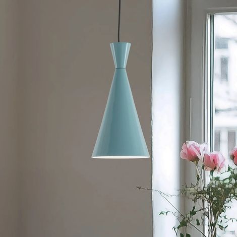 [NEUWERTIG] B-Ware Hängeleuchte Tom Pendelleuchte Lampe Türkis Metall Leuchte E27 Led ø 19 Cm
