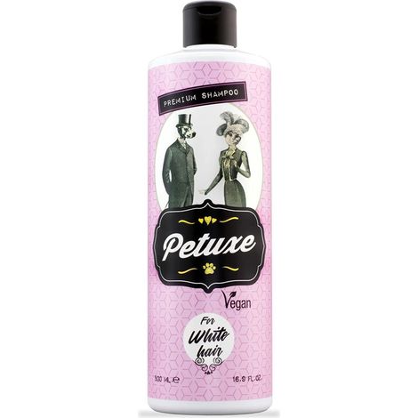 Shampoo Petuxe per animali domestici dal pelo bianco. Shampoo vegano per cani e gatti. Aloe Vera Biologica. Miglioratore naturale del colore bianco - 500 ml (1/5)