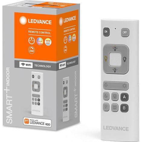 LEDVANCE Telecomando Smart in bianco, telecomando WiFi per cambiare colore, accendere/spegnere e regolare i prodotti Ledvance WiFi, 32g, 41mmx120mm, controllo colore RGBW (1/7)