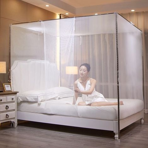 Moustiquaire pour lit, moustiquaire anti-moustique, moustiquaire universelle, 1,8 mx 2 m (cadre de lit inclus)