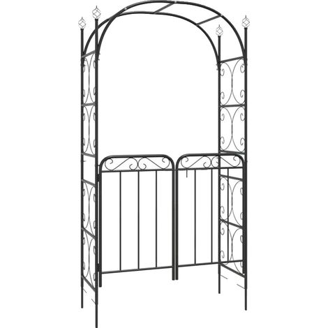 Gartenbogen, langlebiger Stahl, elegantes Design, schwarz (1/2)