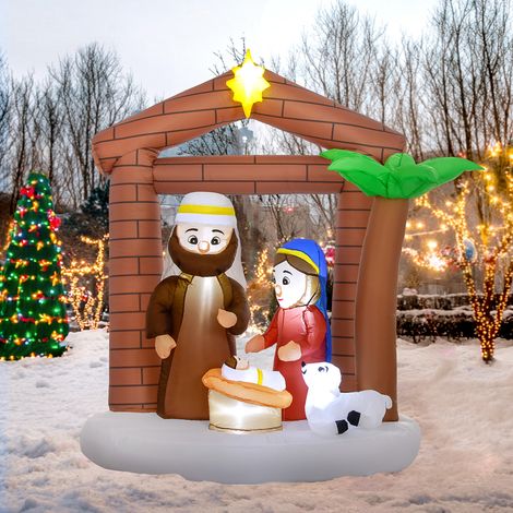 Decoración Inflable Navideña con Luces LED e Inflador Hinchable Navidad para Exterior 150x90x185 cm Multicolor (1/5)
