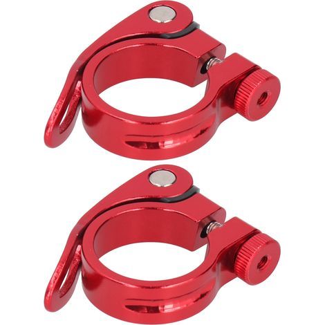 2 Pièces Collier de Serrage Rapide 31.8mm pour Tige de Selle Vélo 27.2mm, Rouge (1/5)