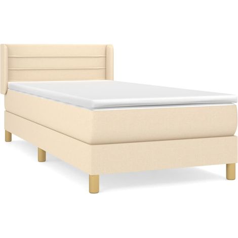 Maison Exclusive - Boxspringbett mit Matratze Creme 100x200 cm St