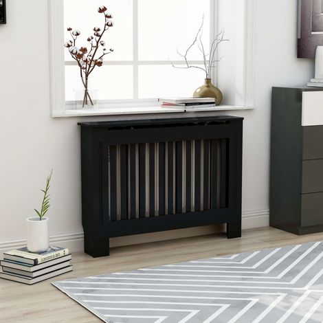 INLIFE Cache-radiateur Noir 112x19x81 cm MDF (1/5)