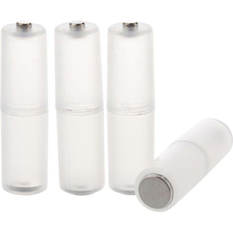 4 Stück AAA-zu-AA-Batteriezellen-Konverteradapter im zylindrischen Gehäuse