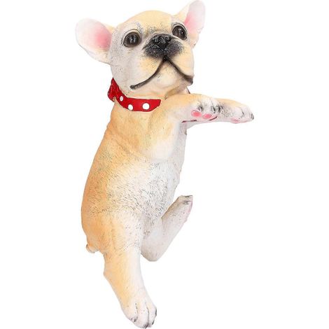 Figurine de chiot bouledogue français créative, adorable ornement en résine, décoration intérieure unique, fabriquée à la main, durable, cadeau pour les amoureux des animaux (1/4)