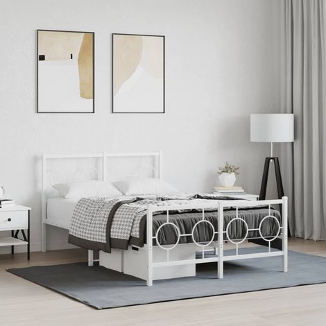 Estructura cama sin colchón con estribo metal blanco 120x190 cm vidaXL (1/5)