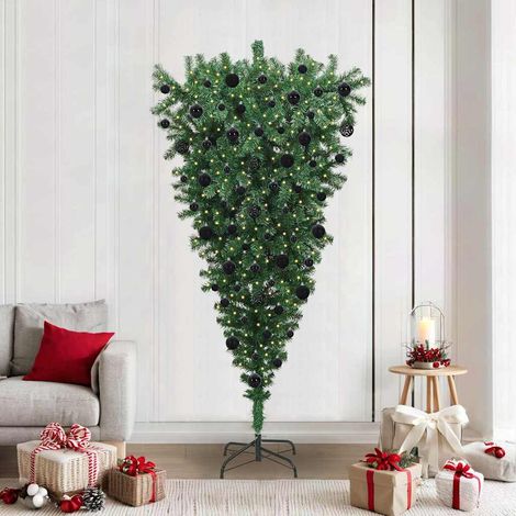 Teenpull – Umgedrehter Kunst Weihnachtsbaum mit Kugelset Grün 210 cm PVC (1/5)