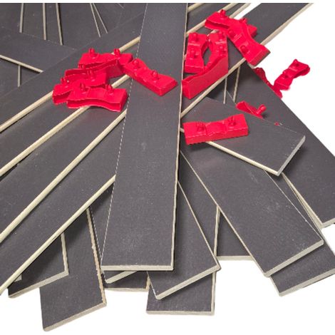 Lot de 30 lattes + embouts pour sommier et lit 780x68x8 mm Bois hêtre durable - 7 plis Remplacement - Rechange - Renfort pour sommier / bz / clic clac / canapé (1/5)
