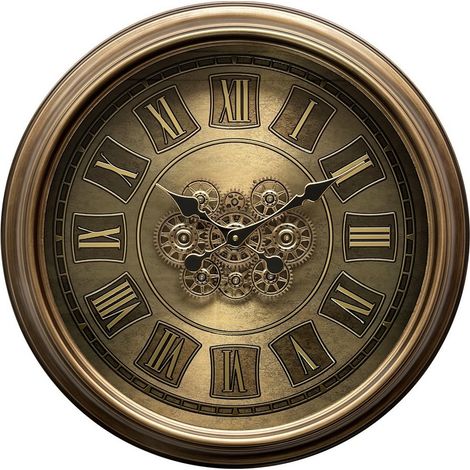 56cm Wall Gear Clock for Living Room/Hallway/Dining Room - Metal - L9 x W56 x H56 cm