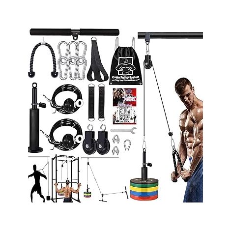 Poulie Musculation Tirage et Câble Mural Gym à Domicile Triceps LAT Tirer vers Le Bas Avant Bras Exercice Systèmes pour Biceps (1/5)