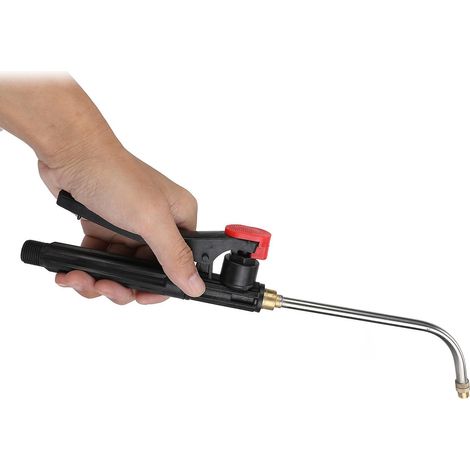 Garden Watering Wand G3/8 External Thread Agricultural Spray Rod with Curved Nozzle Fine Atomization Adjustable Copper Nozzle (1/4)
