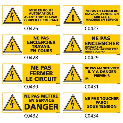 Panneau et Pictogramme de Signalisation danger électrique - C0476 - 210 x 75 mm (1/2)