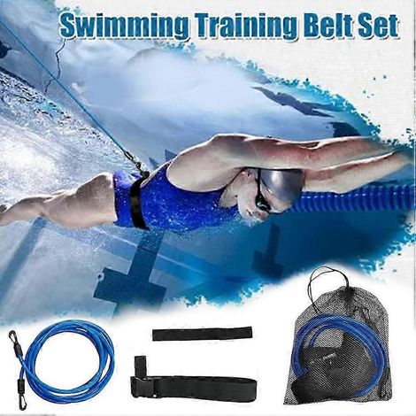 Ceinture d'entraînement de natation avec élastique de résistance, harnais de nage stationnaire, corde bungee pour exercices aquatiques, ceinture statique pour piscine (1/5)