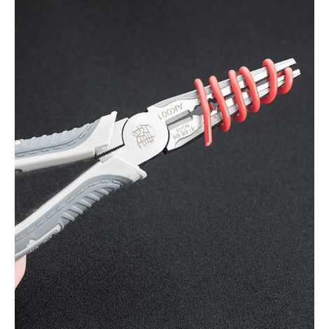 Pince à bec long industrielle 7 pouces pince multipurpose en acier inoxydable outil pour électricien poignée antidérapante TPR longueur totale 200 mm (1/5)