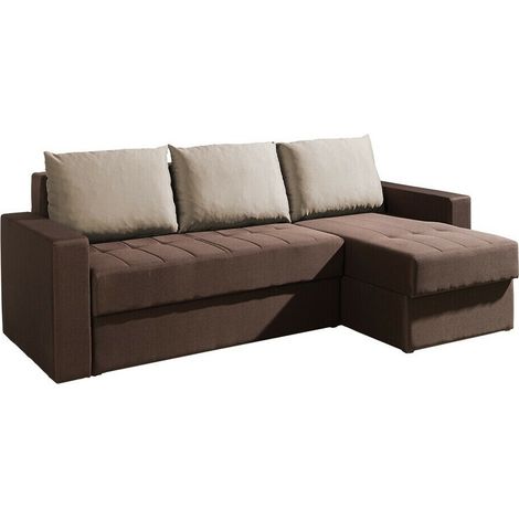 Sofá rinconero Providence 103, Bahama 08 + Bahama 33, Función de descanso, Almacenaje, 233x140x77cm, 0