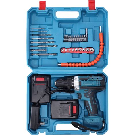 Perceuse électrique sans fil, visseuse à chocs portable, tournevis électrique 2 vitesses, 100-240V prise UE, outil puissant pour bricolage maison. (1/5)