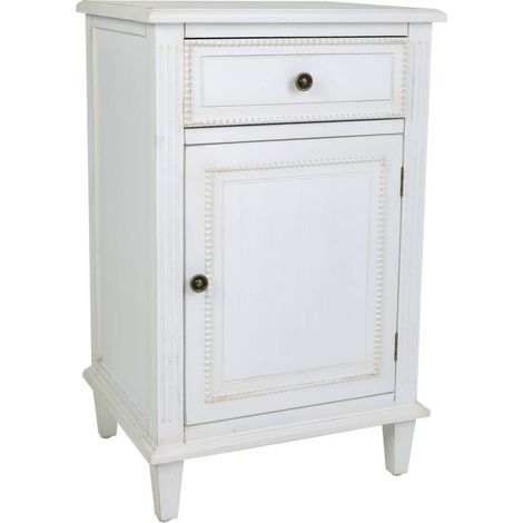 Mesita de madera lacado blanco 45x36x72