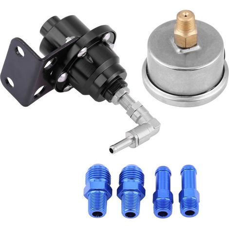 Universeller, einstellbarer 1:1 Kraftstoffregler-Ölanzeige-Satz aus Aluminium für Pkw, 160 psi (Schwarz) (1/5)