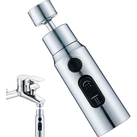 1 Rallonge De Robinet, Rotation 360 Degrés, Tête De Pulvérisation, 3 Modes, Pour Évier De Cuisine (1/5)
