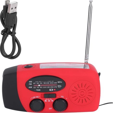 QQT088 Radio à Manivelle d'urgence Solaire ABS, Alimentation avec (1/5)